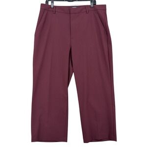 Banana Republic Straight High-Rise Women 16P Polyester Blend Burgundy